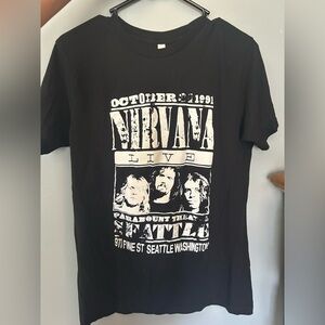 NIRVANA Black Live Seattle Graphic Tee